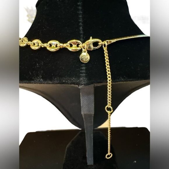 Madewell Necklace Womens 15-18 in Gold Plated Mixed Chain Dressy Fashion Jewelry - Picture 6 of 7